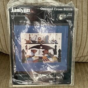 Janlynn Counted‎ Cross Stitch 1986 Bedtime Bears # 31–2 Sealed New